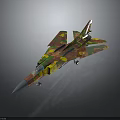 Detailed Military Fighter Jet Model With Camouflage Paint And Aerodynamic Design