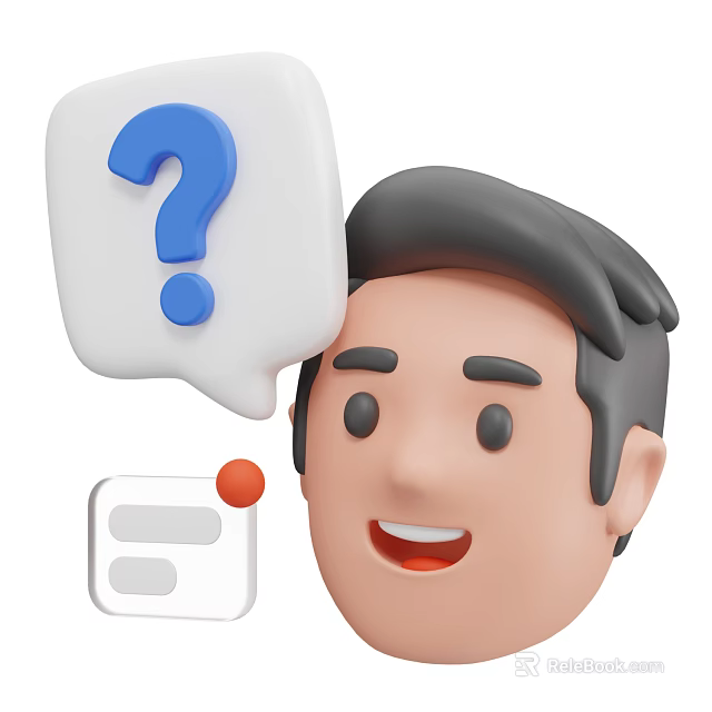 Game And Movie Cartoon Character With Question Mark Speech Bubble And Message Icon 3d model 
