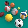 Various Colorful Sports Balls Equipment Including Football Basketball Volleyball And Rugby On Green Background