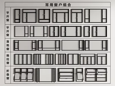 Common Casement Window Combination Designs With Various Practical Styles And Types 3d model