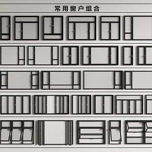 Window combination casement window sliding window folding window floor-to-ceiling window system window 3d model