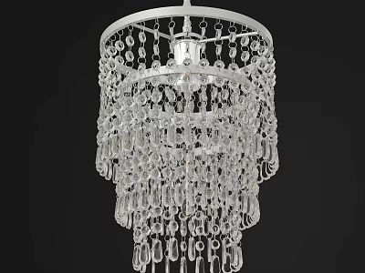 Elegant Layered Crystal Chandelier With Sparkling Hanging Crystals For Home Decoration 3d model
