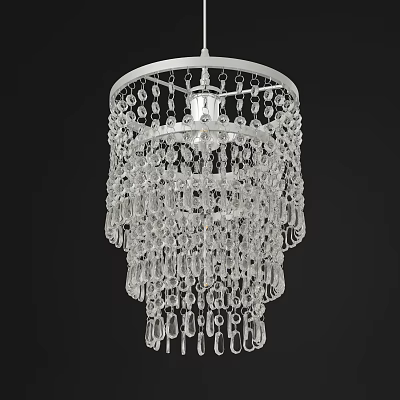 Elegant Layered Crystal Chandelier With Sparkling Hanging Crystals For Home Decoration 3d model