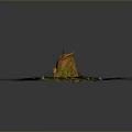 Natural Wood And Stone Structure Surrounded By Green Moss Mushrooms And Grass In Rustic Setting
