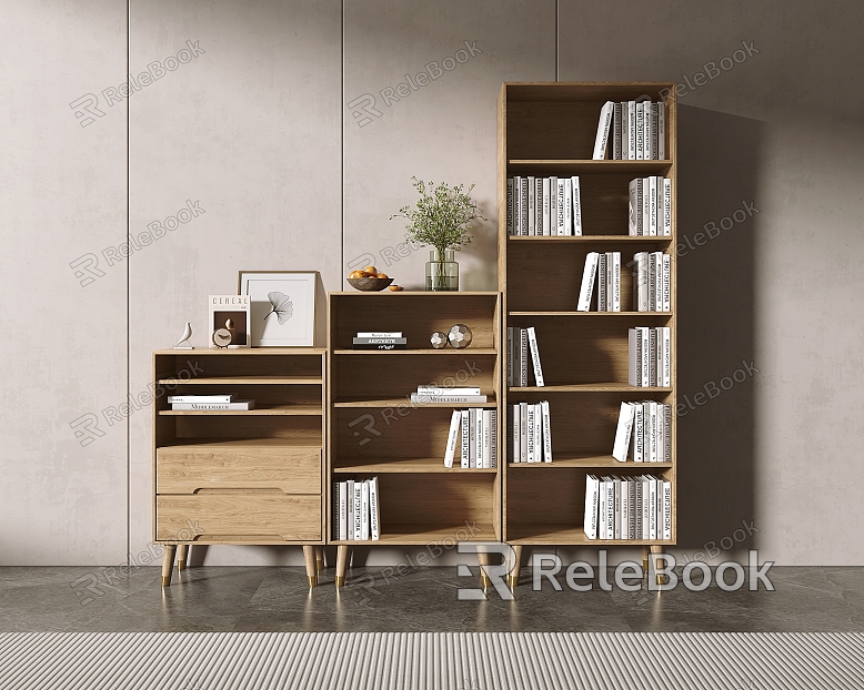 Modern Bookcase Solid Wood Bookcase model