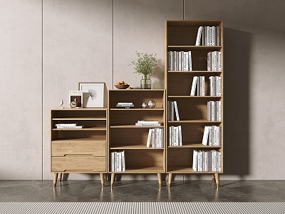 Modern Bookcase Solid Wood Bookcase model