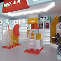 MAX Children's Product Store With Strollers Toys Shelves And Bright Display Areas