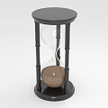 Classic Black Frame Hourglass With Round Base Transparent Glass And Brown Sand