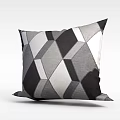 Tech Exhibition Hall Interior Featuring Modern Geometric Patterns And Black White Gray Design