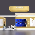 Eastern New National Makeup Perfume Cosmetics Exhibition Booth With Golden Arch And Circular Paintings