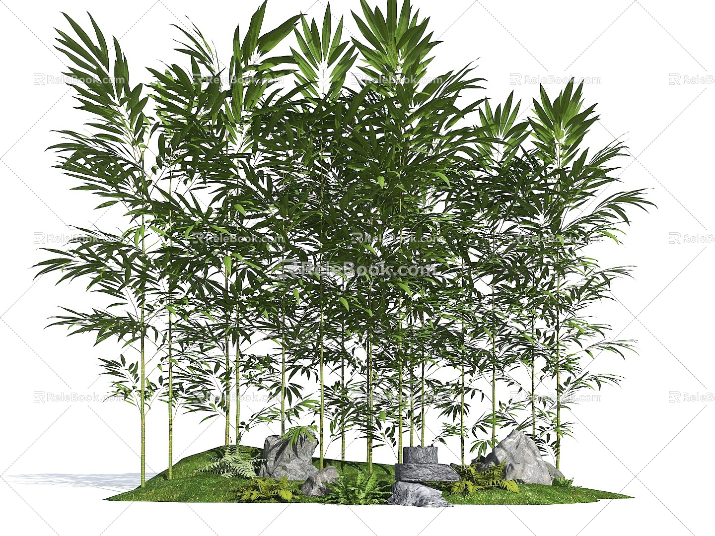 Bamboo Landscape Bamboo Luohan Bamboo Xiangfei Bamboo Courtyard Bamboo Moss Terrain Green Bamboo Bamboo Forest Garden Sparks Bamboo Terrain 3d model