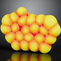 Yellow Spherical Organ Structure With Hair Like Textures And Shiny Surface Features