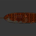 Traditional Wooden Watercraft Featuring Deck Railings Anchor Chain And Classic Design