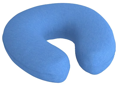 Blue U Shaped Pillow For Neck Support With Soft Comfortable Fabric 3d model