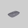 Sleek Light Gray Oval Washbasin With Smooth Surface And Drain Hole