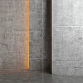 Concrete Wall Components With Textured Surface And Warm Orange Light Accent 3d model