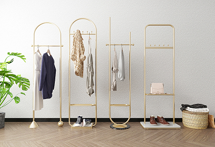 Modern hanger clothing shelf display rack 3d model