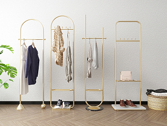 Modern hanger clothing shelf display rack 3d model