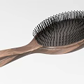Natural Wooden Handle Hair Brush With Black Bristles And Ergonomic Design