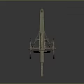 Historical Ancient Cannon With Green Barrel And Wooden Wheels Design
