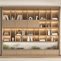 Simple bookcase decorative cabinet 3d model