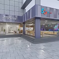 China Telecom 5G City Showroom With Modern Exterior Glass Front And Display Counter