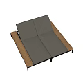 Stylish Lazy Sofa With Gray Cushions Wooden Frame And Modern Simple Design