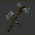 Medieval Battle Weapons Double Headed Hammer And Axe With Wooden Handles