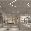 Modern Self Service Warehouse Clothing Store With Window Display And Racks