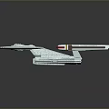 Detailed Starship Model With Disc Shaped Hull And Twin Warp Nacelles For Cosmic Exploration