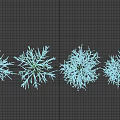 Snow Covered Trees In Winter With Bare Branches Various Angles And Human Silhouette Scale 3d model