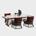 Modern Negotiation Table and Chairs Set With Wooden Top and Metal Frame Design