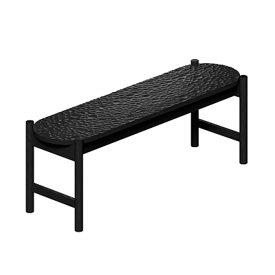Black Bench With Textured Seat And Sturdy Black Frame Modern Design 3d model Black Bench With Textured Seat And Sturdy Black Frame Modern Design 3d model