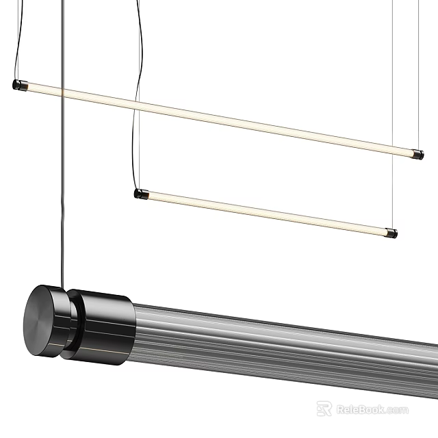 Modern Linear Pendant Lights With Sleek Metal Bar Design And Contemporary Style 3d model 