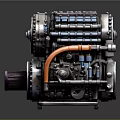 Complex Industrial Mechanical Equipment With Gear Mechanism Cylinder Array And Orange Tubes