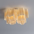 Elegant Modern Ceiling Light With White Wave Shade And Warm Glow 3d model