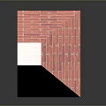Red Brick Chimney Structure With Vertical Design And Internal Shelves