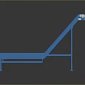 Inclined Blue Frame Conveyor Belt With Black Belt And Orange Edge Structure