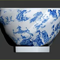Exquisite Blue and White Carved Bowl With Intricate Sculpted Patterns and Ceramic Design