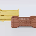 Agricultural Equipment Yellow Wooden And Brown Plastic Crates For Produce Storage And Transport