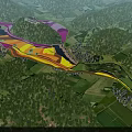 Integrated Aerial Planning Featuring Green Forests Color Coded Zones River And Rural Villages