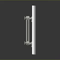Sleek Silver Radiator Mounted On White Panel For Indoor Heating System 3d model