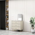 Modern side cabinet with three drawers 3d model