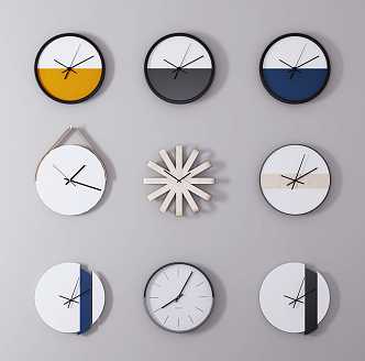 Modern Clock Combination 3d model