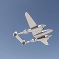 Silver White Fighter Jet Flying In Clear Blue Sky With Streamlined Design 3d model