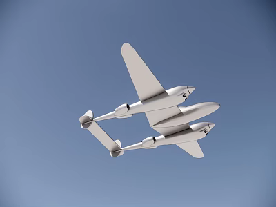 Lockheed P38 Lightning Fighter Aircraft 3d model