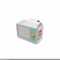 White Electronic Device With Screen Colored Buttons Yellow Knob And Interface Ports