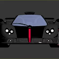 Silver Open Top Supercar With Pink Stripes Red Rims And Sporty Design
