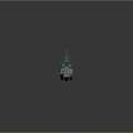 Detailed Blue Green Ship Model With Red Bottom Hull And Upper Deck Details
