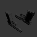 Modern Black Tactical Pistols With Metallic Texture Ergonomic Grip And A STRIKE Design